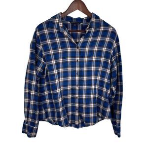 346 Brooks Brothers Blue Plaid Checkered Button Front Shirt Women's 14